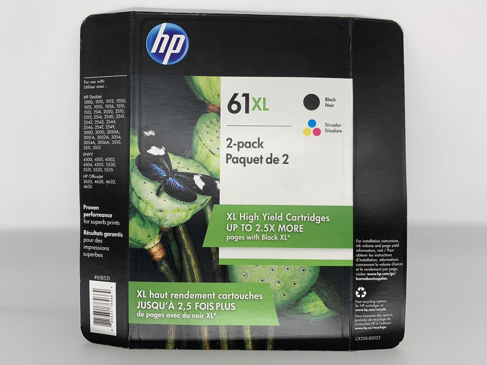 Hp 61 Ink 61XL Ink Cartridge Replacement For HP 61XL 61 XL Works With Envy 4500 4501 5530 Deskjet 1510 2540 2541 2542 3510 3050a Officejet 4630 4635 1 Black 1 Tri Color Hp Envy 5640 Printer