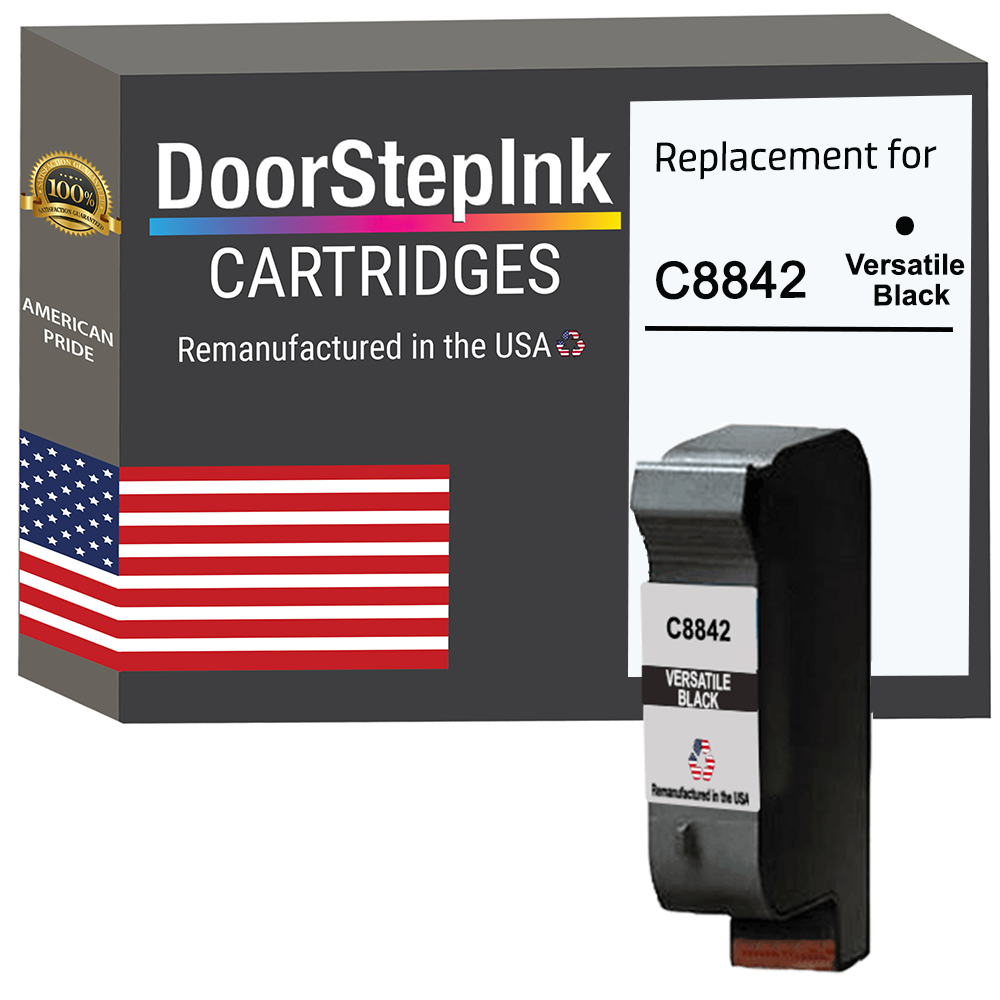 DoorStepInk TIJ Versatile Black for HP C8842A Replacement Ink Cartridg