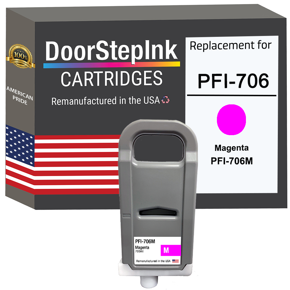 DoorStepInk Brand for Canon PFI-706 700mL Magenta PFI-706M Remanufactu