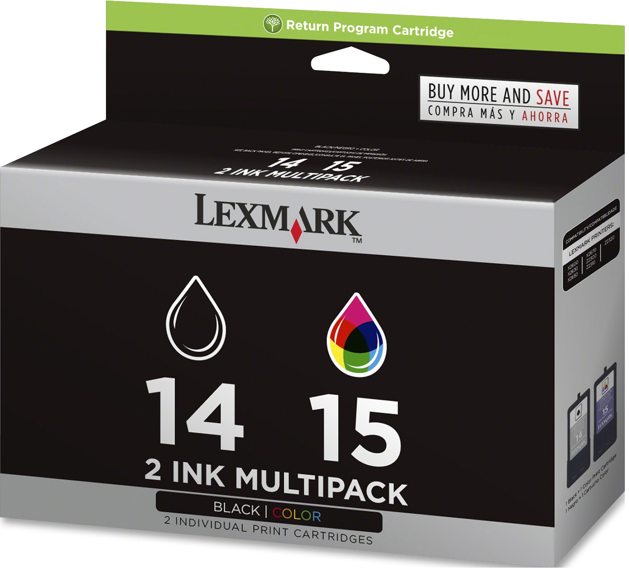 Lexmark (18C2239 ) #14 & #15 Black and Color Ink Cartridges Lexmark (18C2239 ) #14 & #15 Black and Color Ink Cartridges