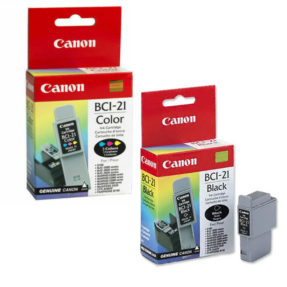 Original Canon BCI-21 Black & Color Ink Cartridge