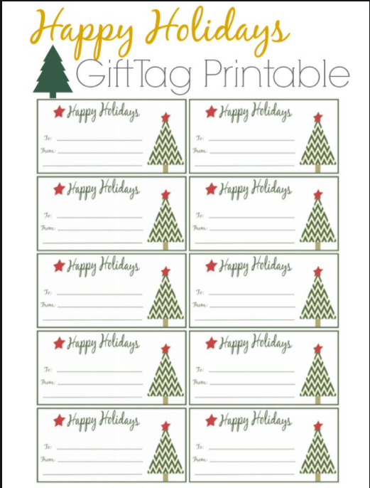 Printable Gift Tags Help Reduce Holiday Waste - DoorStepInk