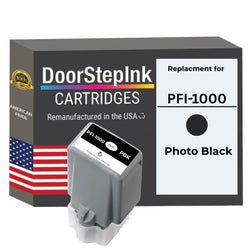 DoorStepInk Brand For Canon PFI-1000 Standard yield Photo Black Remanufactured in the USA Ink Cartridge, 0546C002