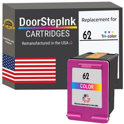 DoorStepInk Brand for HP 62 (C2P06AN) Tri-Color Remanufactured in USA Ink Cartridge