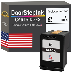 DoorStepInk Brand for HP 63 Black Remanufactured in the USA Ink Cartridges