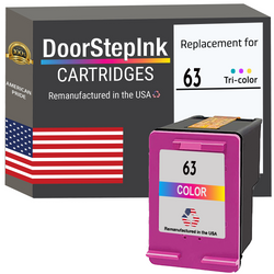 DoorStepInk Brand for HP 63 (F6U61AN) Tri-Color Remanufactured in the USA Ink Cartridges