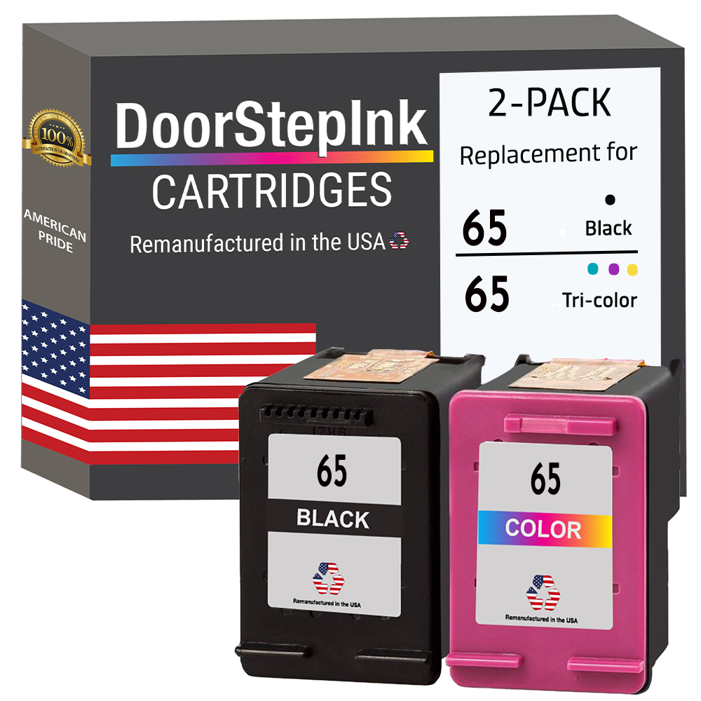 HP 65 Combo Pack Remanufactured in the USA Printer Ink Cartridges