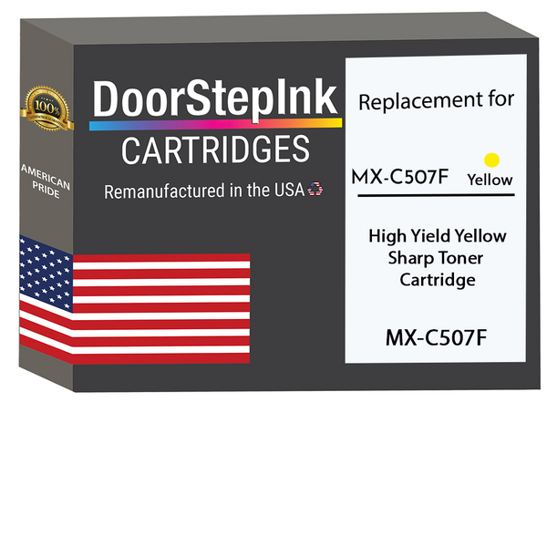 DoorStepInk Brand For Sharp MX-C507F High Yield Yellow Remanufactured in the USA Toner Cartridge