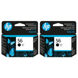 Genuine HP 56 (C6656AN) Black Twin Pack Ink Cartridges
