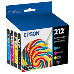 Original Epson 212 Standard Yield Multi-Color (4-Pack) Ink Cartridge, T212520-S