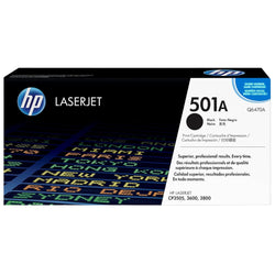 HP 501A Standard Yield Black LaserJet Toner Cartridge, Q6470A