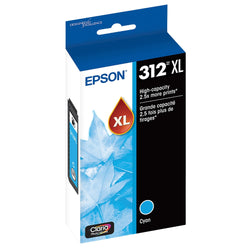 Original Epson 312XL High-Yield Cyan Ink Cartridge, T312XL220