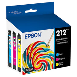 Original Epson 212 Standard Yield Multi-Color (3-Pack) Ink Cartridge, T212120-S
