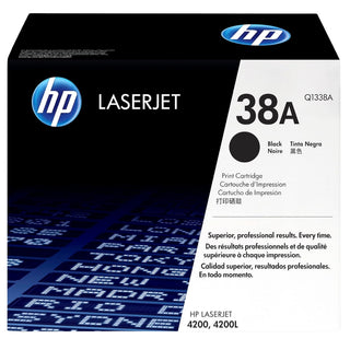HP 38A Standard Yield Black LaserJet Toner Cartridge, Q1338A