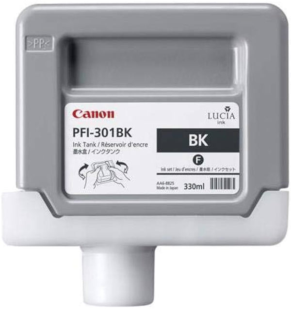 Canon PFI-301BK Standard-Yield Black Ink Cartridge, 1486B001AA