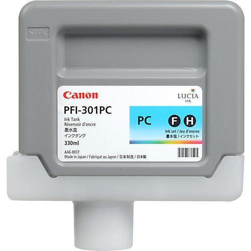 Canon PFI-301PC Standard-Yield Photo Cyan Ink Cartridge, 1490B001AA