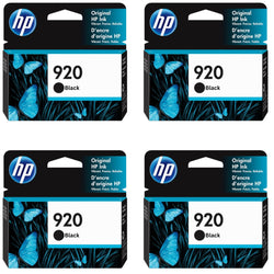 HP Genuine 920 Black Ink Cartridges, CD971AN 4.PK