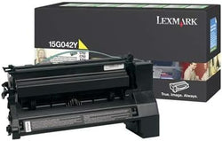 Genuine Lexmark C752 High Yield Yellow Toner Cartridge, 15G042Y