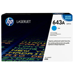 Genuine HP 643A Standard-Yield Cyan Laser Toner Cartridge, Q5951A