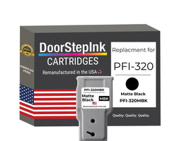 DoorStepInk Brand for Canon PFI-320MBK Matte Black Remanufactured in the USA Ink Cartridge, 2889C001