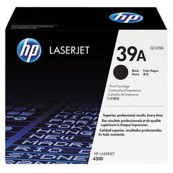 Original HP 39A Black LaserJet Toner Cartridge, Q1339A