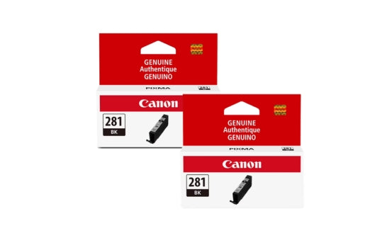 Original Canon CLI-281 (2-Pack) Standard Yield Black Ink Cartridge, 2091C001