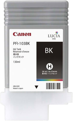 Original Canon PFI-103 PFI-103BK 2212B001AA Black for Use Canon iPF5100, iPF6100, iPF6200 Printers, 130ml Ink Tank