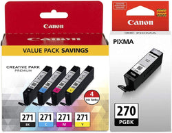Original Canon (PGI-270XL and CLI-271) Black & Tri-color Ink Cartridge (5-pack)