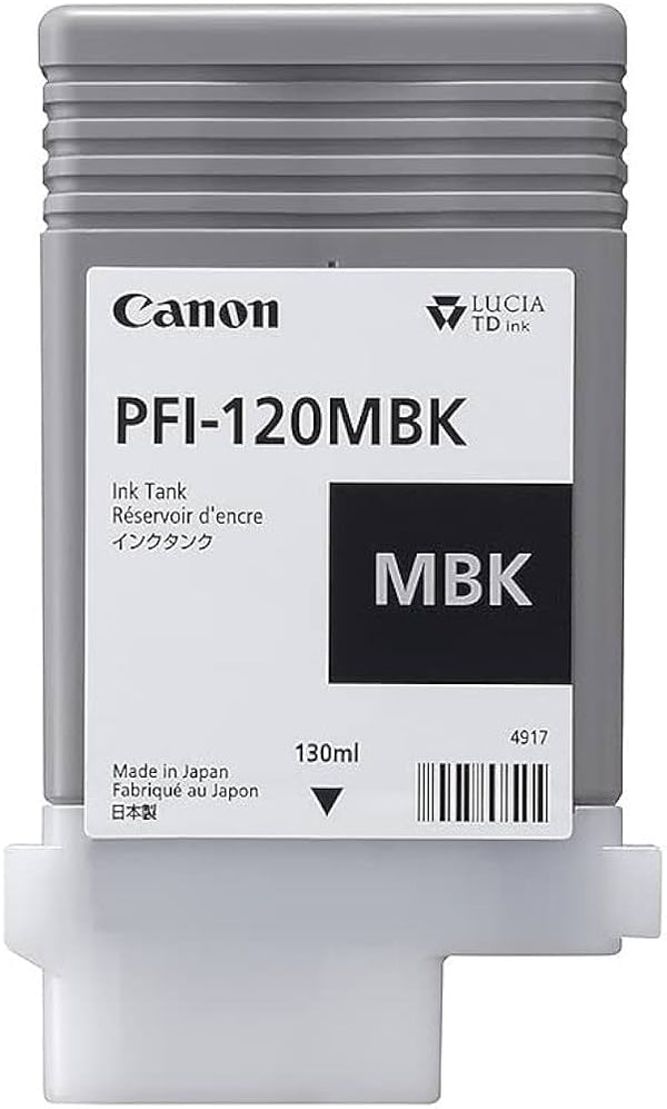 Original Canon PFI-120 Matte Black High-Yield Ink Cartridge, 2884C001AA