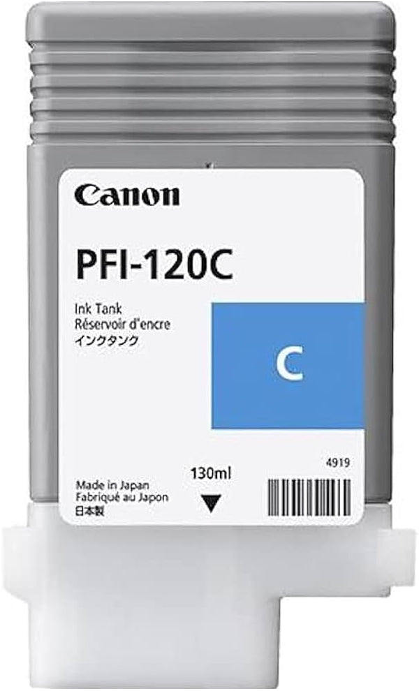 Original Canon PFI-120 Cyan High-Yield Ink Cartridge, 2886C001AA