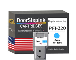 DoorStepInk Brand for Canon PFI-320C Cyan Remanufactured in the USA Ink Cartridge, 2891C001