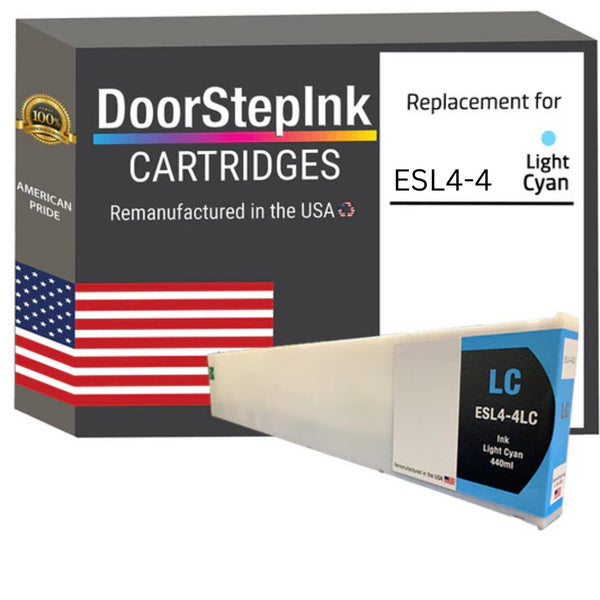 DoorStepInk Brand for Roland ESL4-4LC 440mL Light Cyan Remanufactured in the USA Ink Cartridge