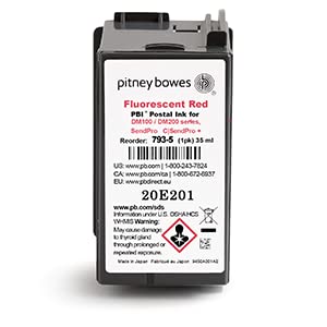 Original Pitney Bowes 793-5 Fluorescent Red Ink Cartridge