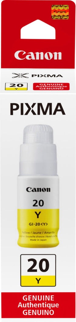 Canon GI-20 High-Yield Yellow Ink Bottle, 3396C001