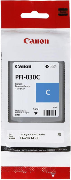 Original Canon PFI-030 Standard Yield Cyan Ink Cartridge, 3490C001