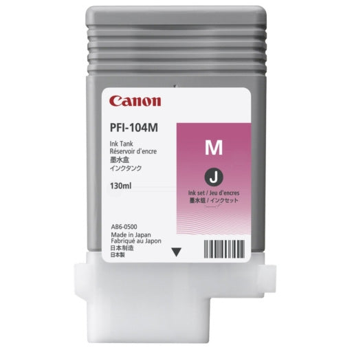 Original Canon PFI-104 Standard Yield Magenta Ink Cartridge, 3631B001AA