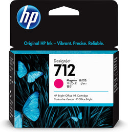 Original HP 712 29ml Magenta DesignJet Ink Cartridge, 3ED68A