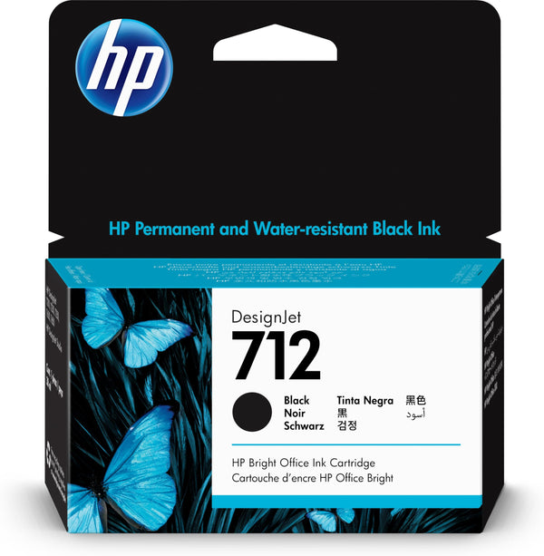 Genuine HP 712 38ml Black DesignJet Ink Cartridge, 3ED70A