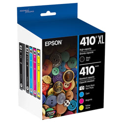 Epson 410XL Black and 410 Photo Black and Color Ink Cartridges