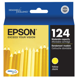 Original Epson T124 Standard Yield Yellow Ink Cartridge, T124420