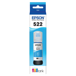 Original Epson T522 High-Yield Cyan Ink Bottle, T522220