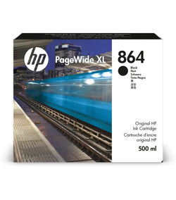 Genuine HP 864 500ml Black PageWide XL Ink Cartridge, 3ED86A