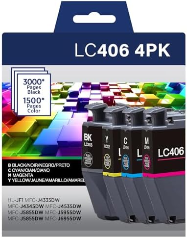 Original Brother LC406 Black and Color Ink Cartridges-4 pack | DoorStepInk