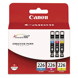 Original Canon CLI-226 (3-Pack) Standard Yield Tri-Color Ink Cartridge, 4547B005