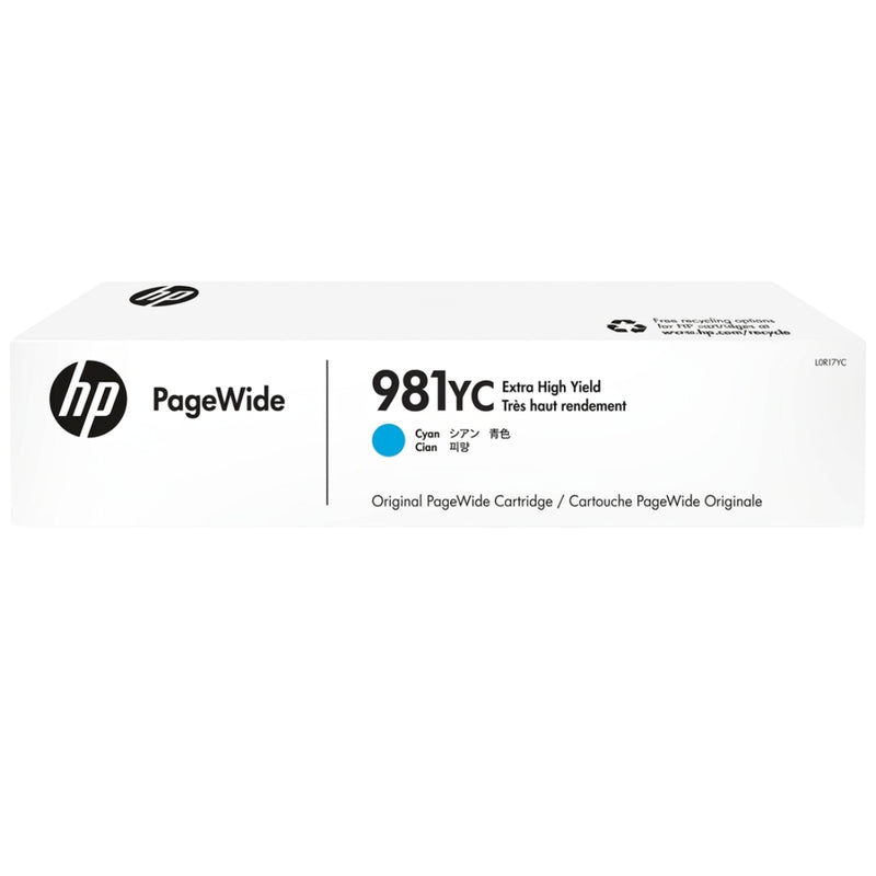 HP Tinte Tinta 981 Y C Cyan PageWide E55650 E58650 Extra High Yield