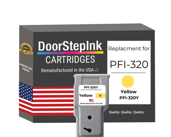 DoorStepInk Brand for Canon PFI-320Y Yellow Remanufactured in the USA Ink Cartridge, 2893C001