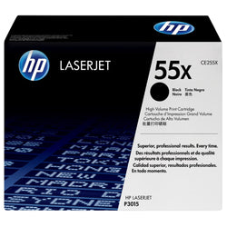 HP 55X High Yield Black LaserJet Toner Cartridge, CE255X