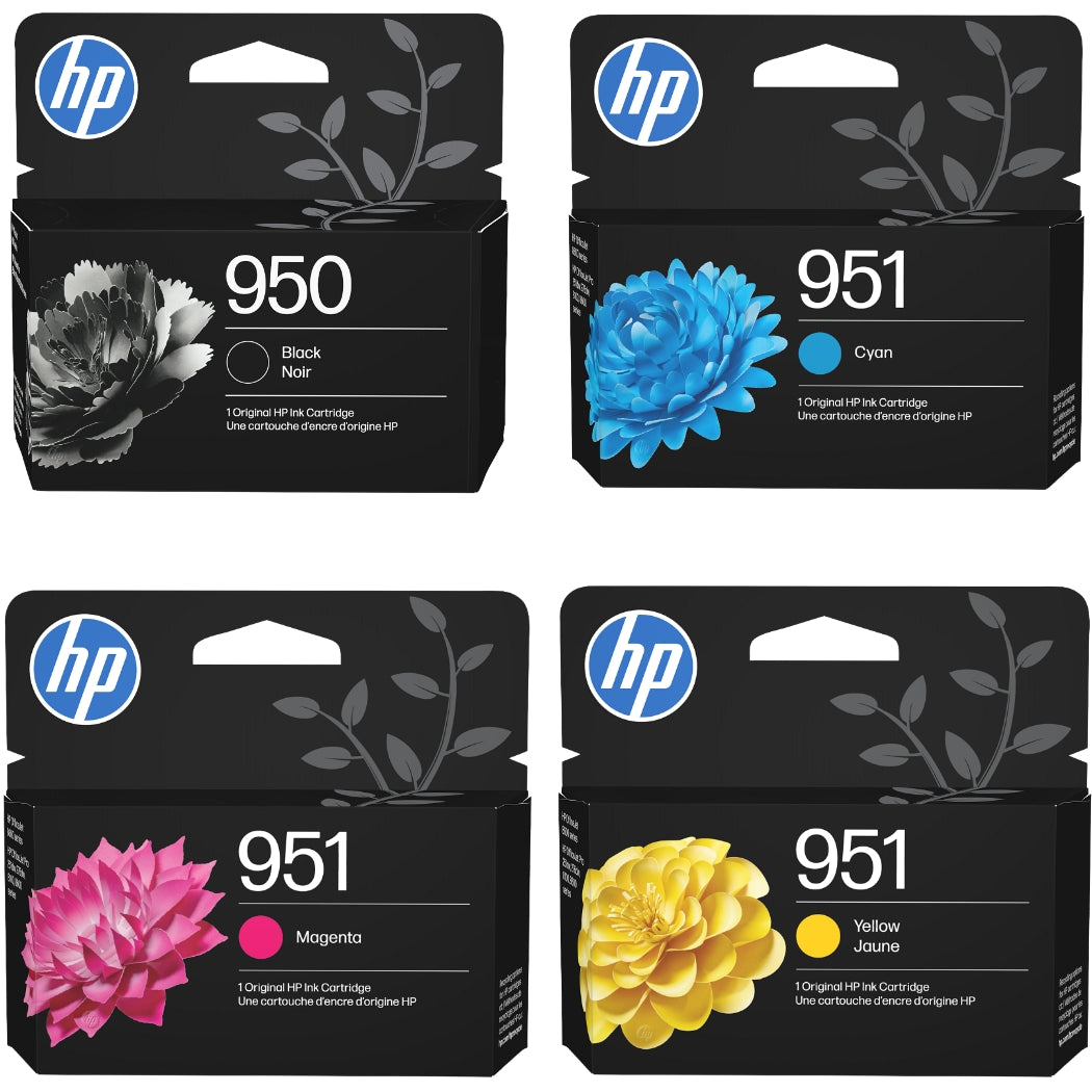 Original HP 950 Black & 951 Cyan, Magenta & Yellow Ink Cartridges ...