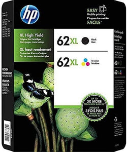 HP 62XL Black & Color (N9H67FN) Ink Cartridge- 2 Pack