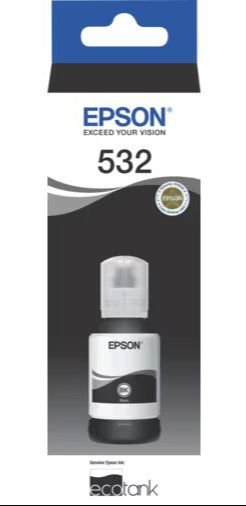 Genuine Epson 532 EcoTank Ultra-High Capacity Black Ink Bottle, T532120-S
